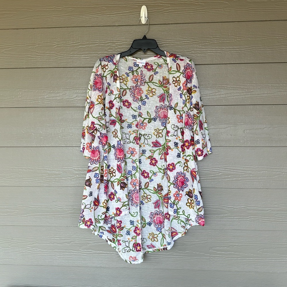 LuLaRoe Floral Open Front Cardigan size Small